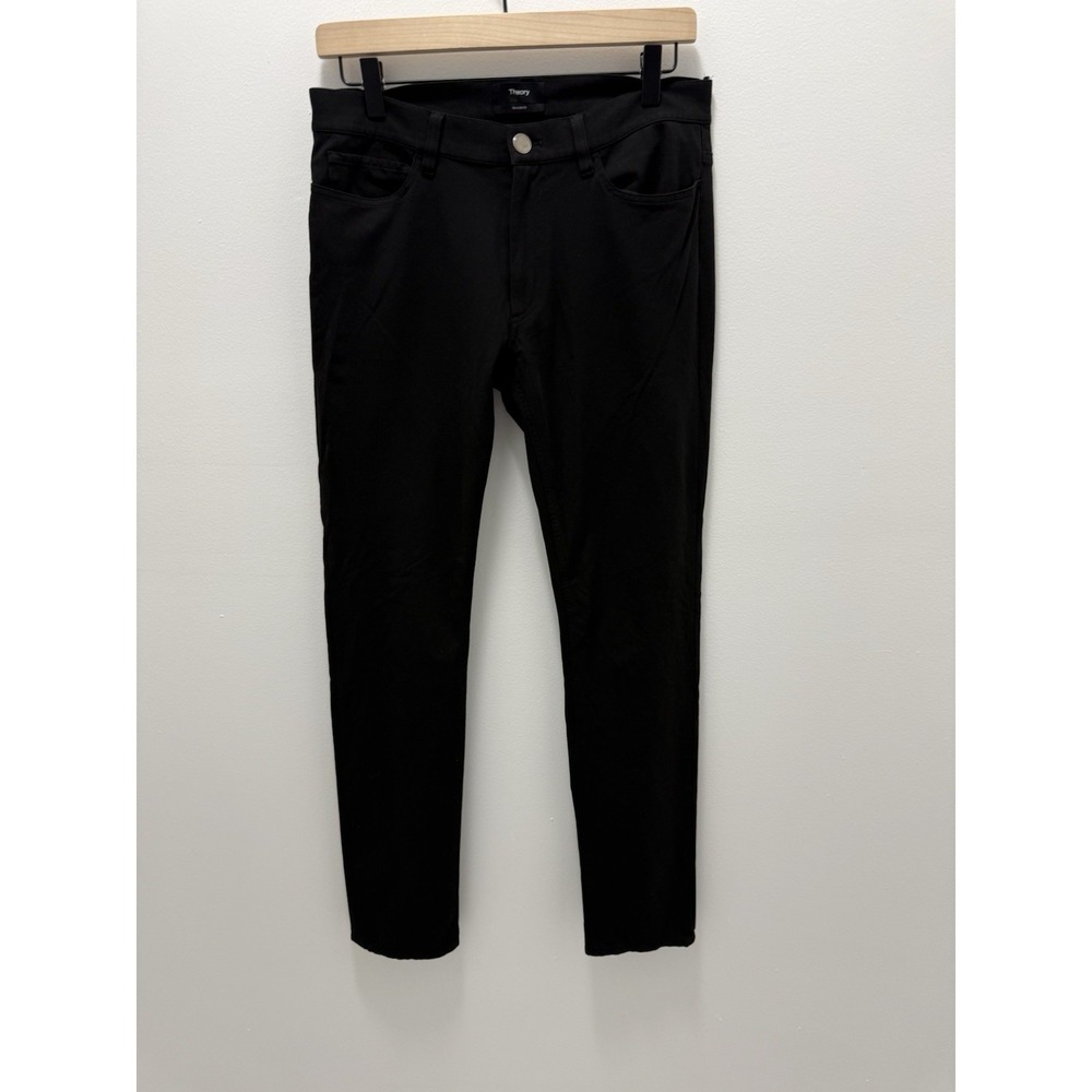 Theory Raffi Slim Fit Essential Ponte‎ 2 Black Pants Women's Size 29 Stretch